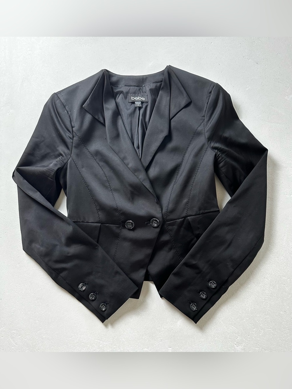 Authentic bebe Black Double-Button Tailored Blazer